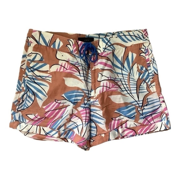 J.Crew Desert Oasis Tropical Print Linen Blend Board Shorts 12 - Picture 9 of 9